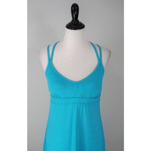 Athleta Shoreline Blue Stretch Scoop Neck Beach Dress Size Medium - Picture 3 of 7